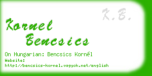 kornel bencsics business card